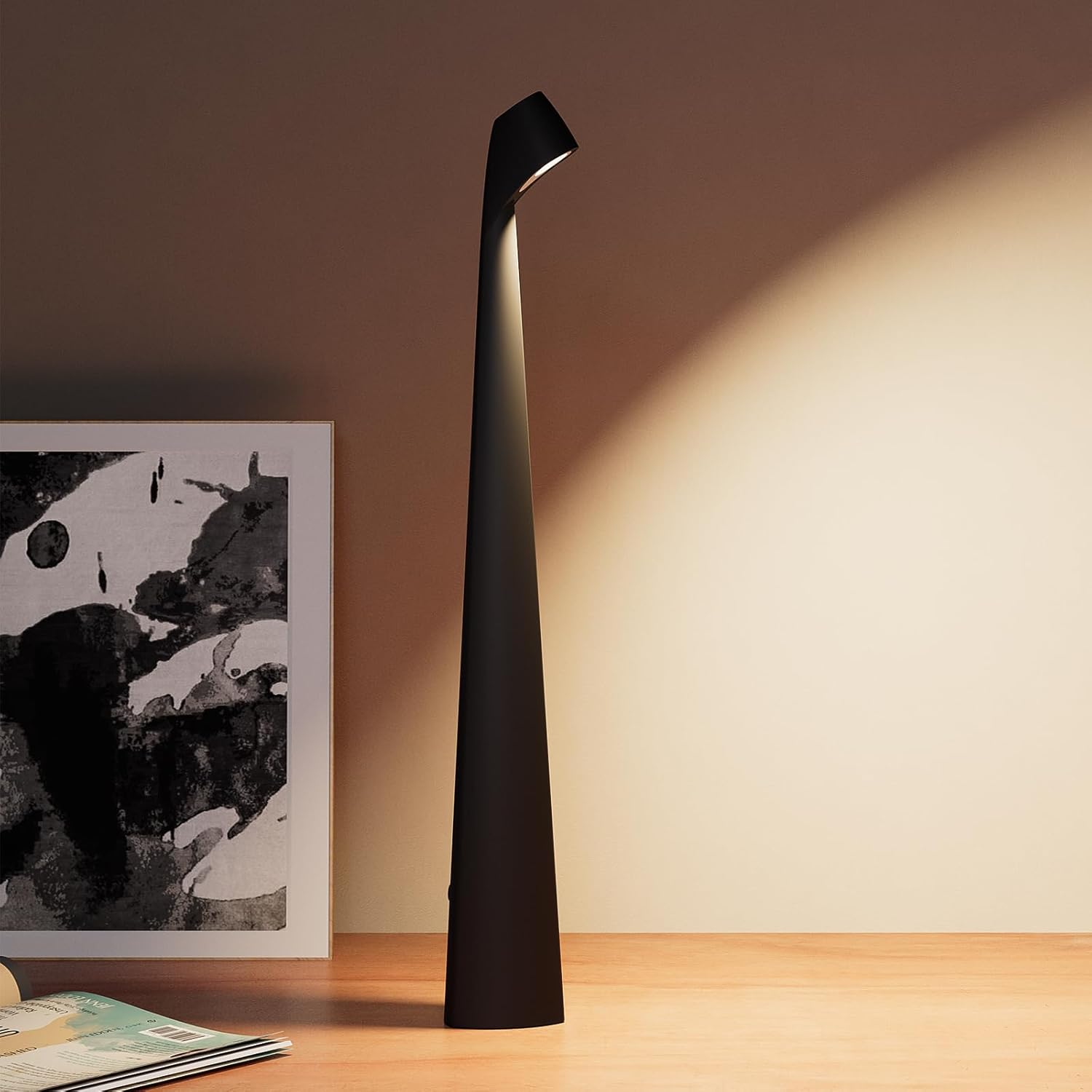 Portable Cordless LED Desk Lamp,Rechargeable Wireless Table Lamp, 3-Level Brightness, Patio Table Lamp, Bedside Night Light, Dining Room Ambien