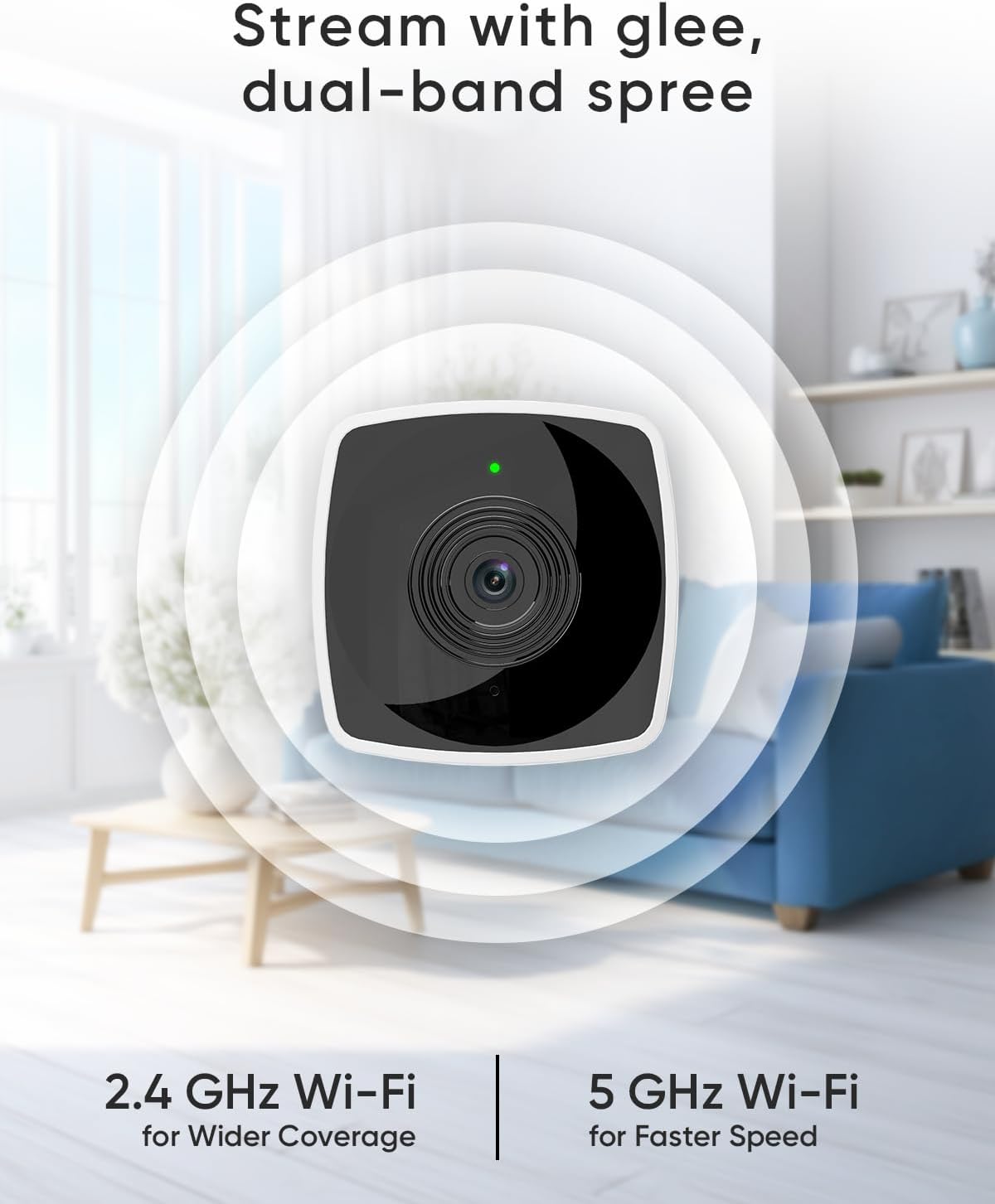 Cameras for Home Security 5G&2.4G, 2K Security Camera Indoor