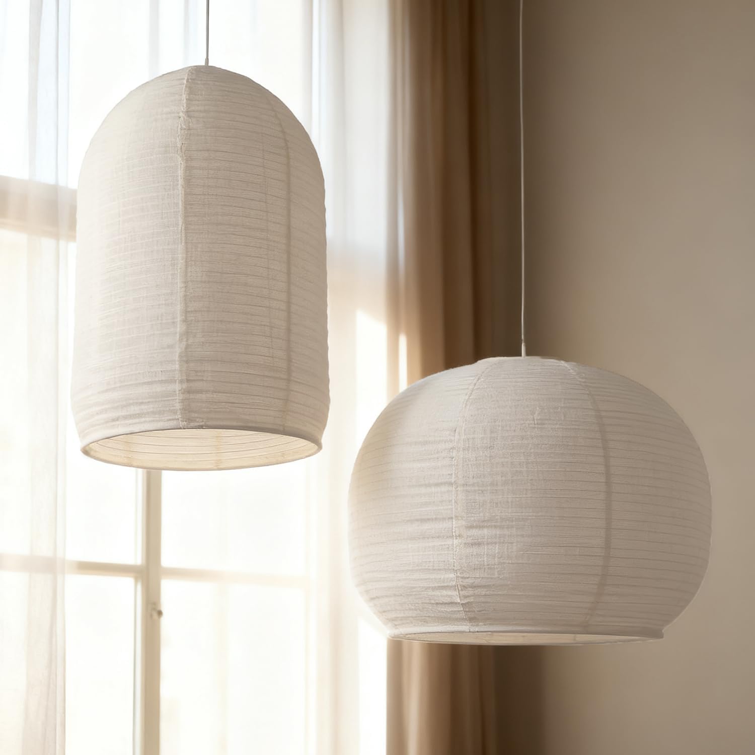2PCS semicircular cylinder shape Hanging Fabric LampShade