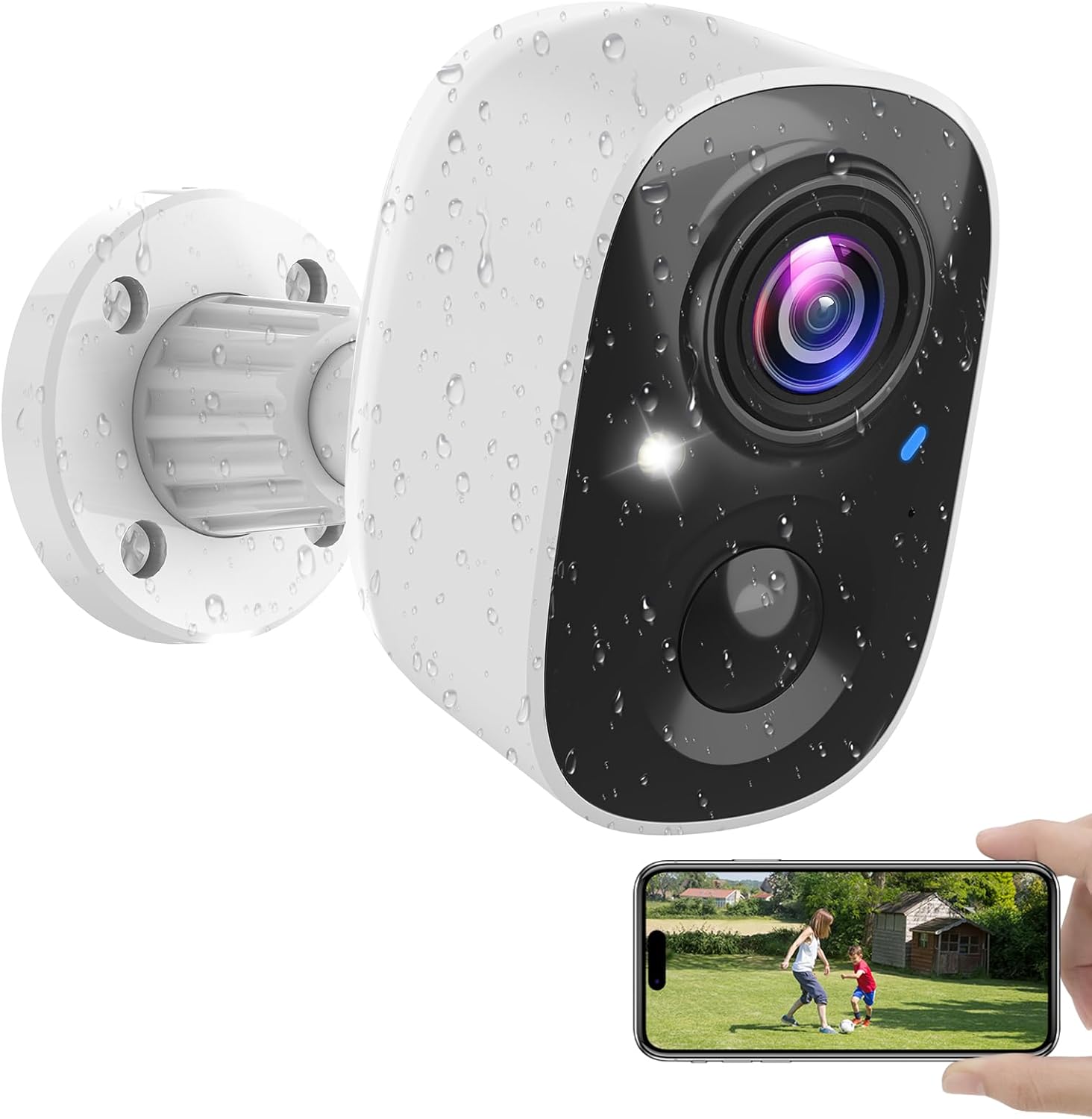 Security Cameras Wireless Outdoor Indoor, 2K Battery Powered WiFi Camera