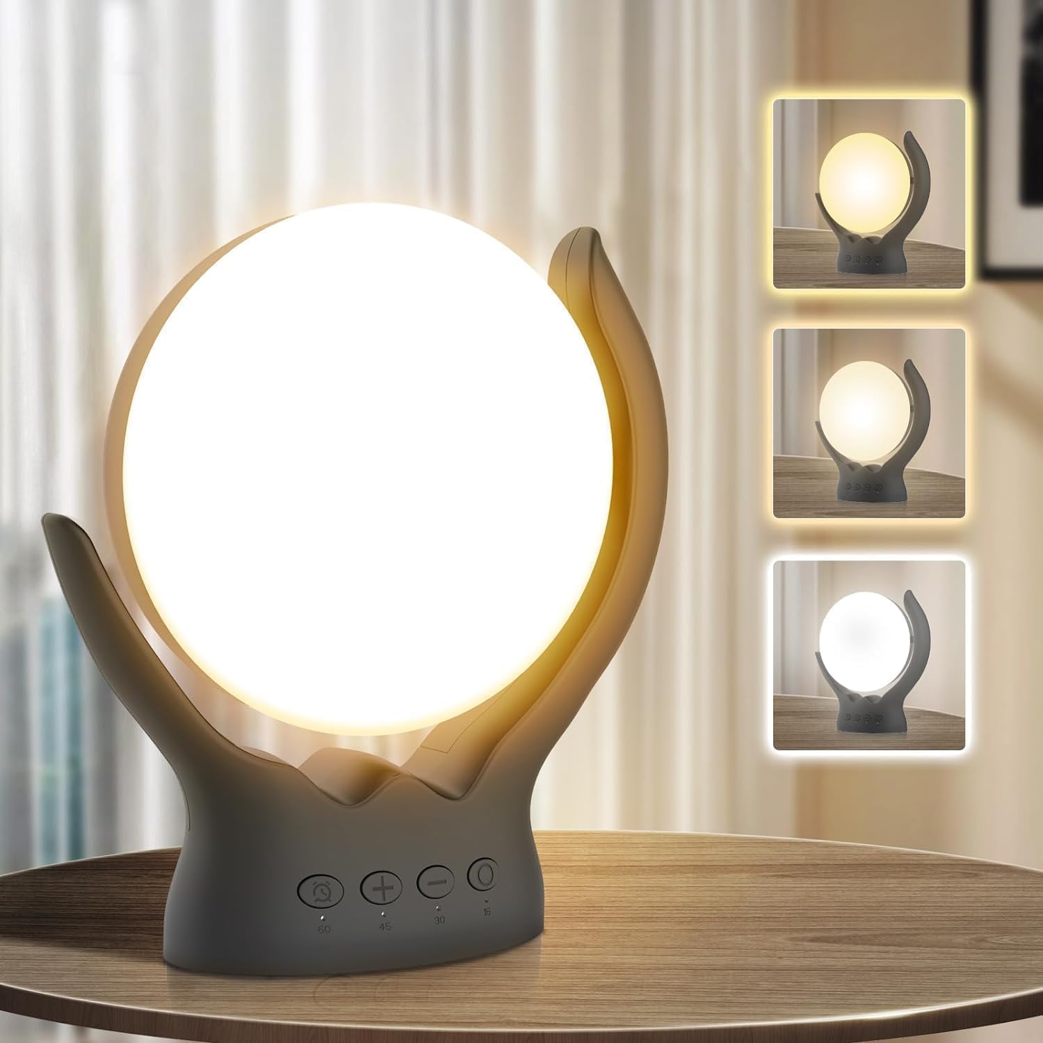 UV-Free 10000 Lux Therapy Light, Rotatable Happy Sunlight Lamp with 5 Brightness & 3 Color Temperature