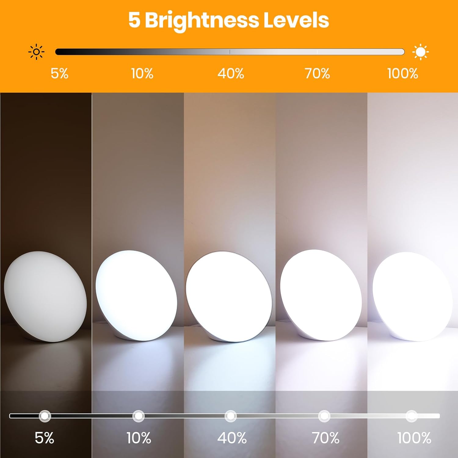 Sun Lamp, 10,000 Lux Sunlight Lamp with 4 Color Temperatures & 5 Brightness & 1H Timer, Touch Control Daylight Lamp with Memory Function for Home