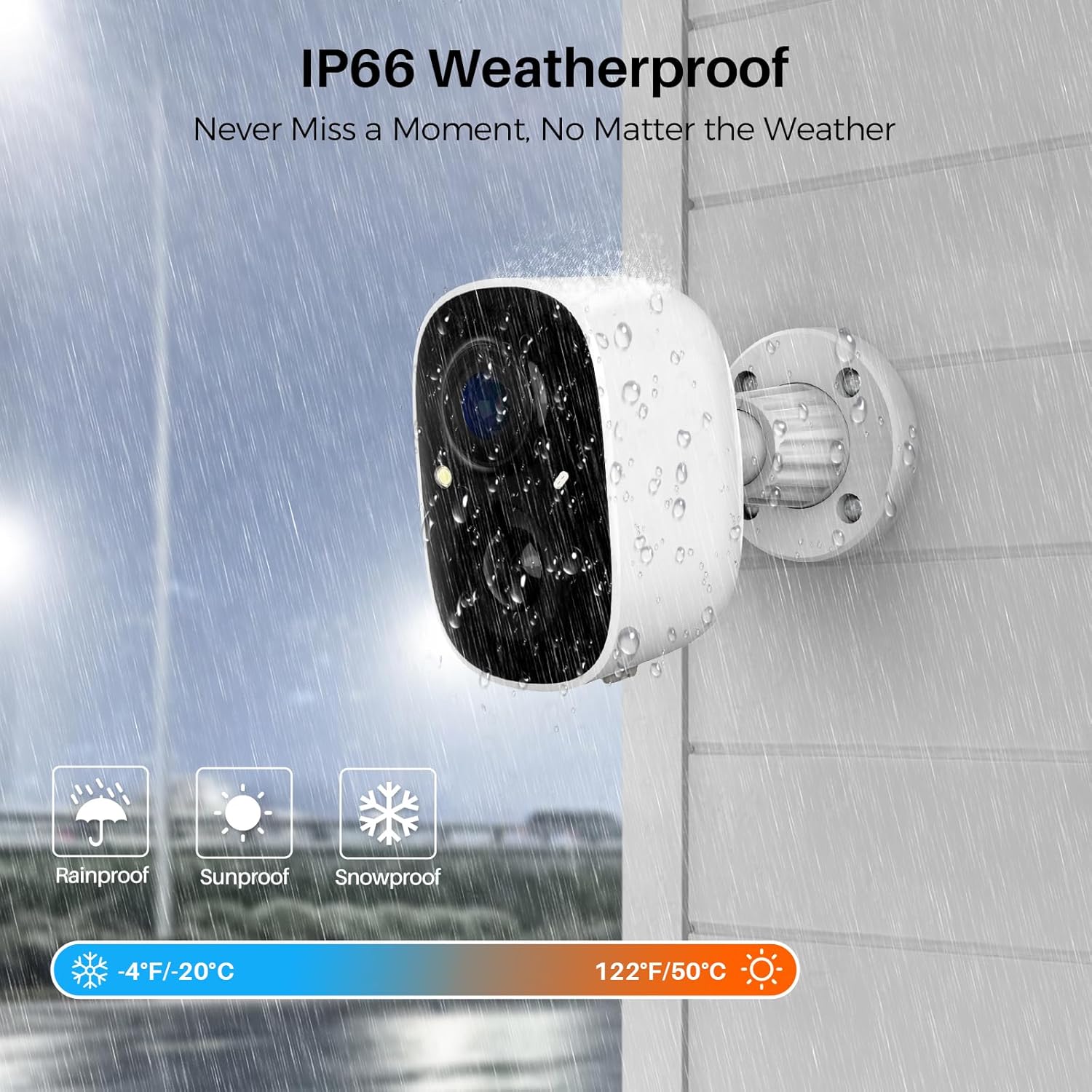 Security Cameras Wireless Outdoor Indoor, 2K Battery Powered WiFi Camera