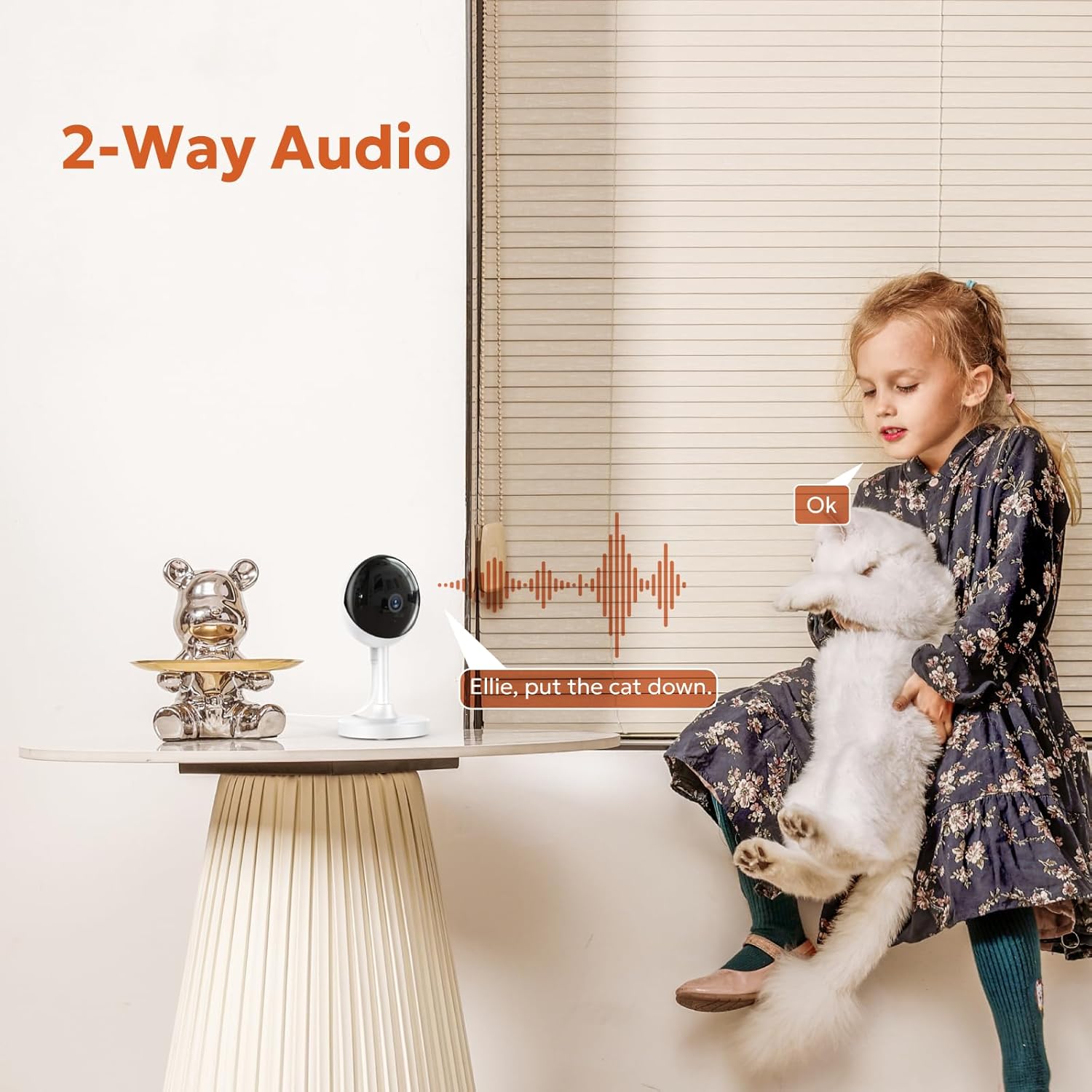 2K Indoor Security Cameras for with Motion Detection