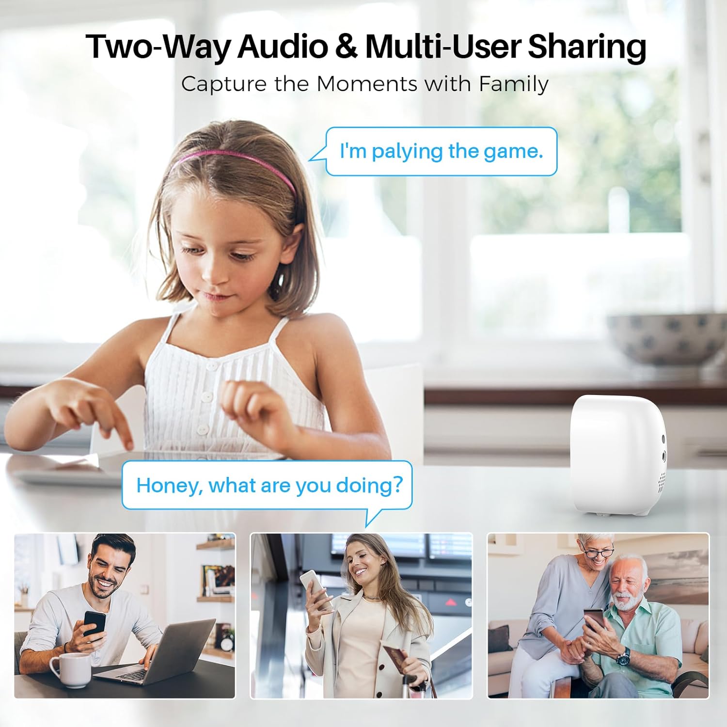 Security Cameras Wireless Outdoor Indoor, 2K Battery Powered WiFi Camera