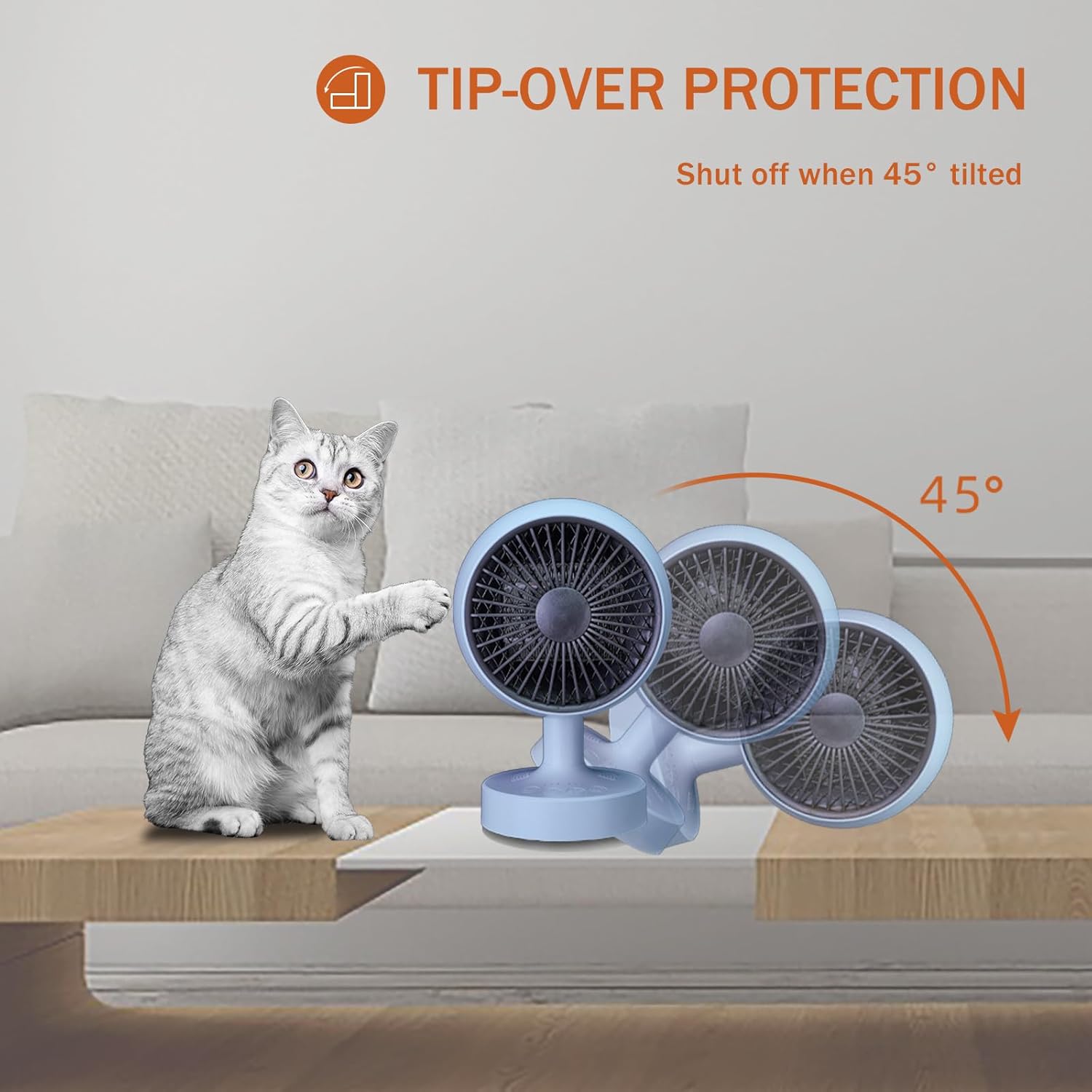 Space Heater,1200W Desk Heater for Office,160° Lateral Auto Oscillating,3 Gears Adjustable,PTC Ceramic Heating,Tip-over & Overheat Protection