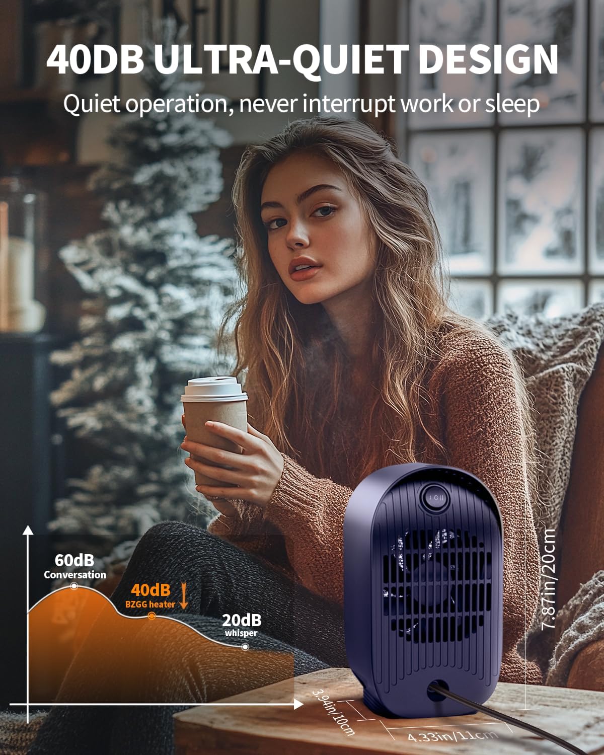 Space Heater, Portable Small Heaters for Indoor Use with Overheat and Tip-Over Protection