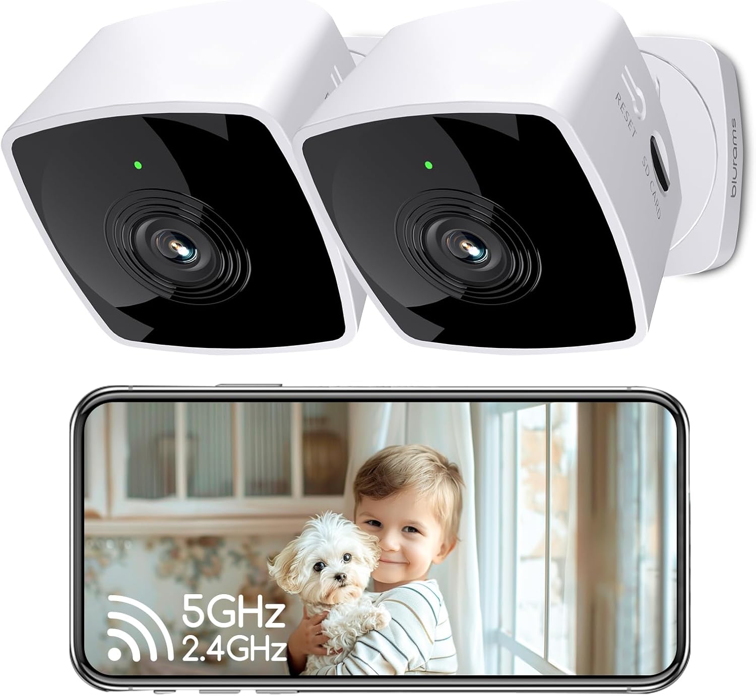 Cameras for Home Security 5G&2.4G, 2K Security Camera Indoor