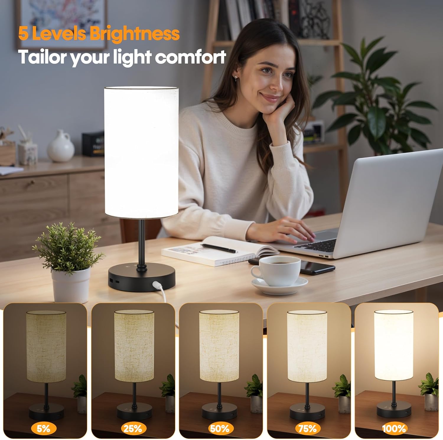 Light Therapy Lamp,10000 Lux Sun Lamp with Remote,3 Color Temperatures & Stepless Dimming,Happy Sunlight Lamp ,UV-Free Full Spectrum Light