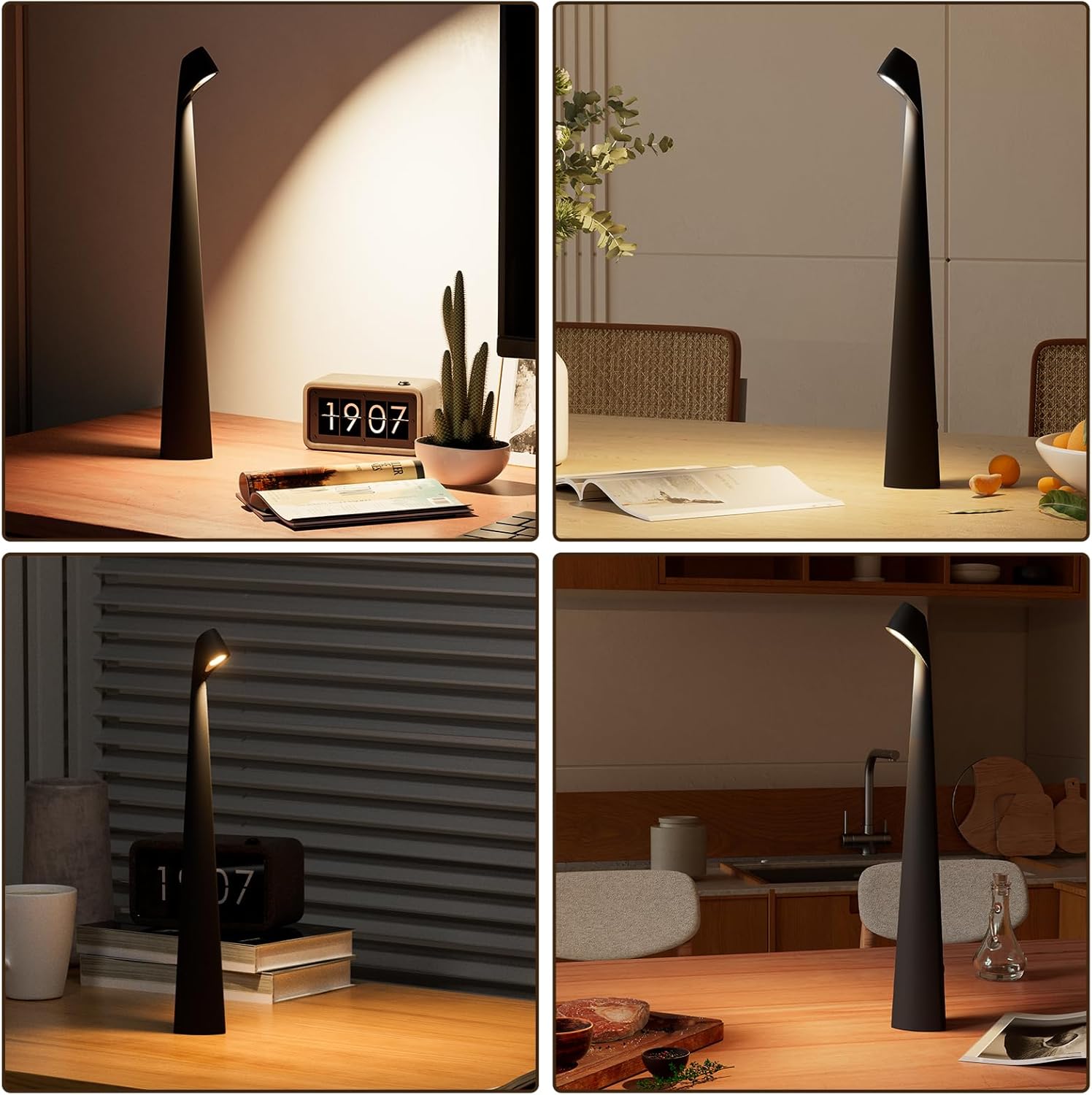 Portable Cordless LED Desk Lamp,Rechargeable Wireless Table Lamp, 3-Level Brightness, Patio Table Lamp, Bedside Night Light, Dining Room Ambien