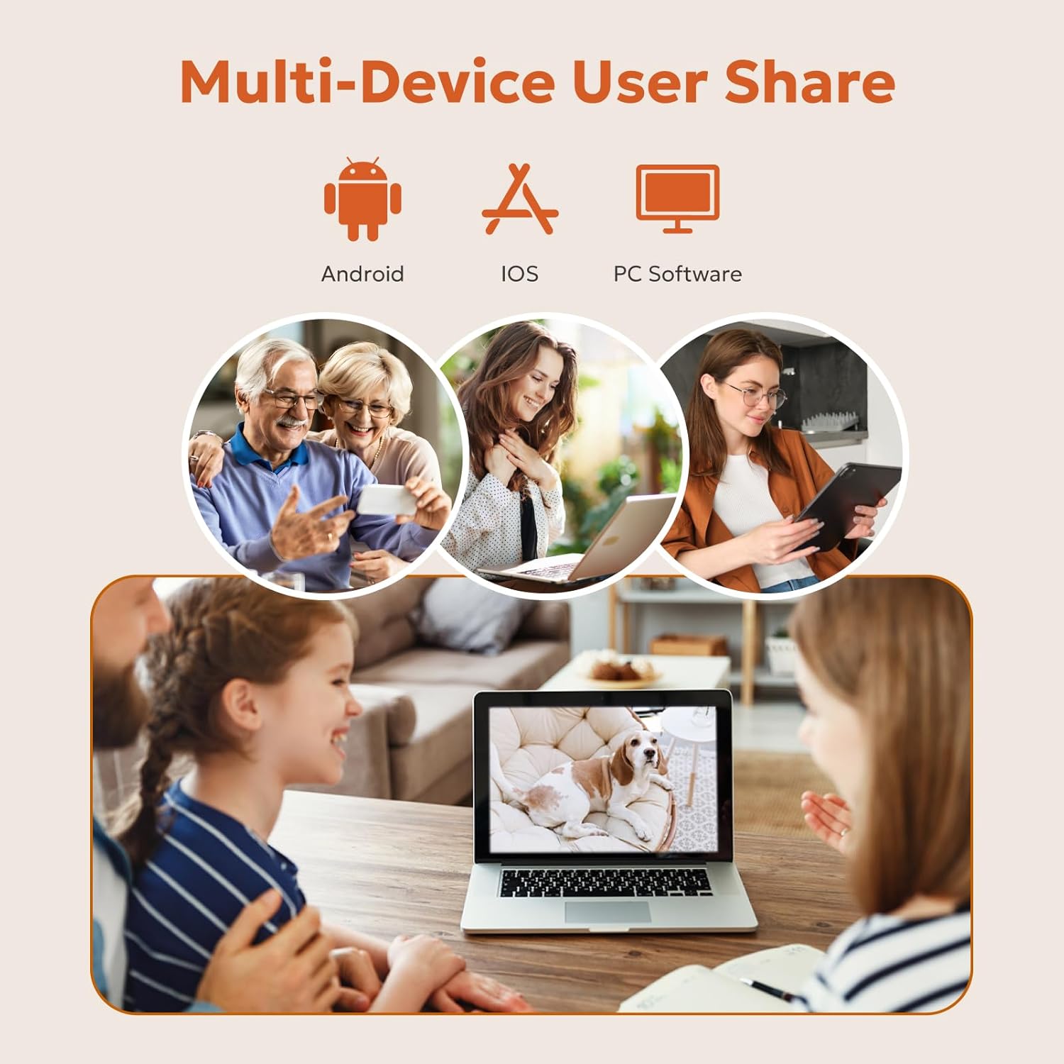2K Indoor Security Cameras for with Motion Detection