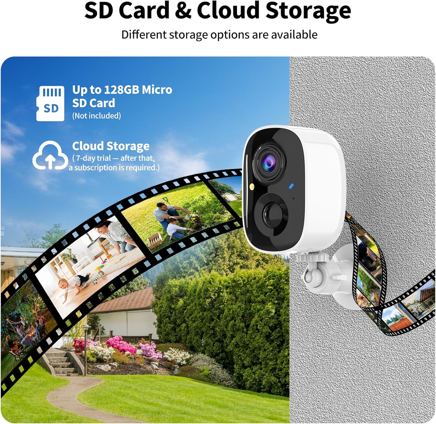 2K FHD Smart Wireless Security Camera Indoor/Outdoor,Solar Powered
