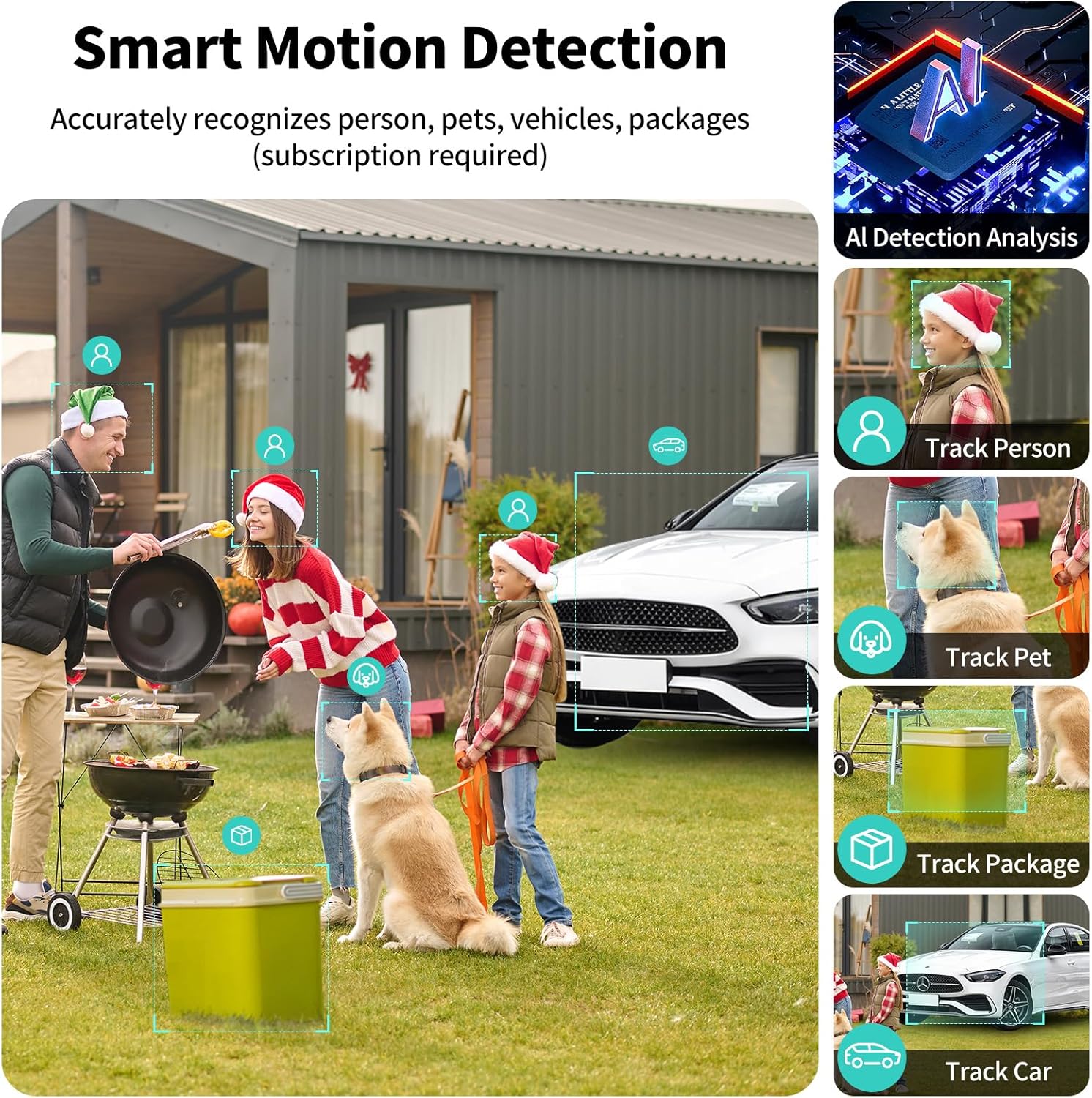 2K FHD Smart Wireless Security Camera Indoor/Outdoor,Solar Powered
