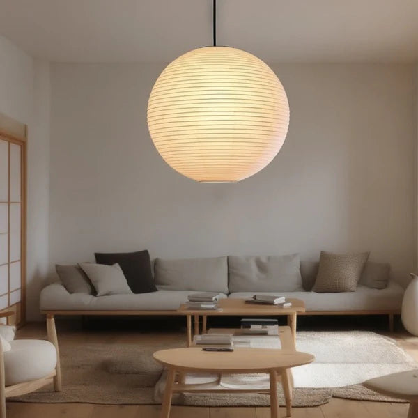 Japanese Off White Round Paper Pendant