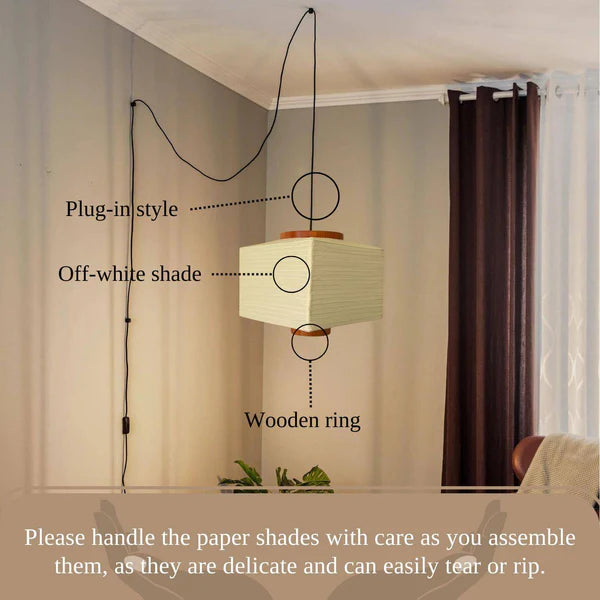 Paper Pendant Lamp Shade Rectangular - Perfect for Home Decor, Easy Installation