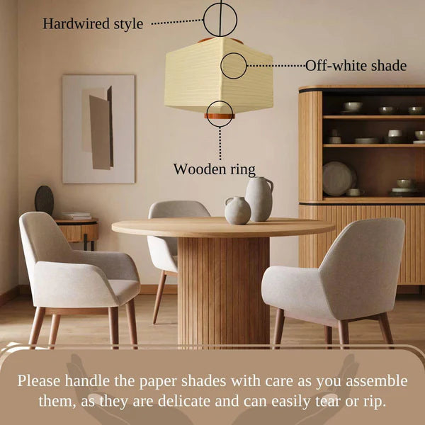 Paper Pendant Lamp Shade Rectangular - Perfect for Home Decor, Easy Installation