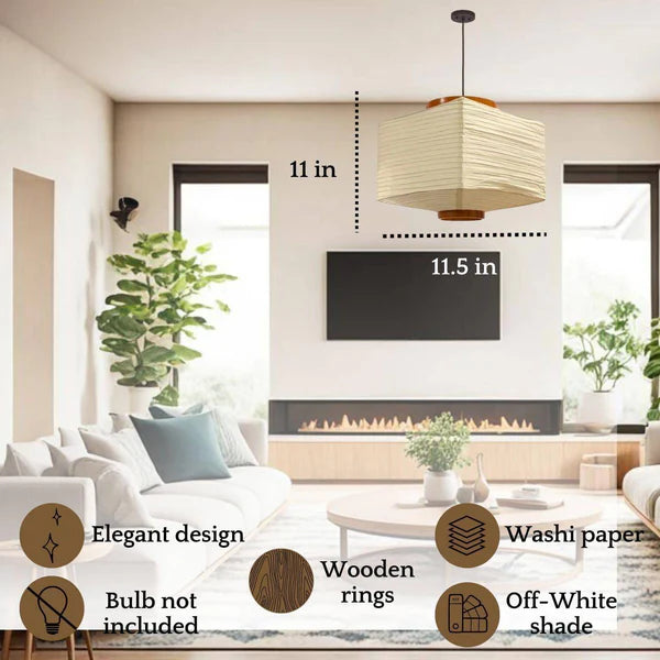 Paper Pendant Lamp Shade Rectangular - Perfect for Home Decor, Easy Installation